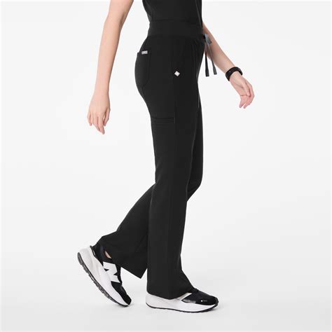 Women's High Waisted Madryn Flare Scrub Pants - Black · FIGS