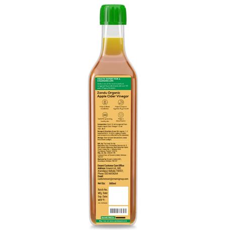Zandu Organic Apple Cider Vinegar, 500 ml Price, Uses, Side Effects ...