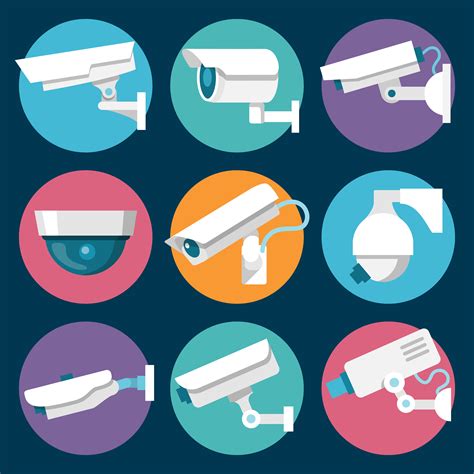 Security Cameras Icons Set 459815 Vector Art at Vecteezy