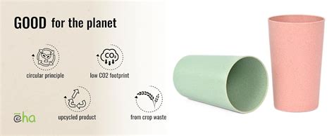 Buy Eha Earth-Friendly Unbreakable Drinking Glass Set of 6 for Water ...