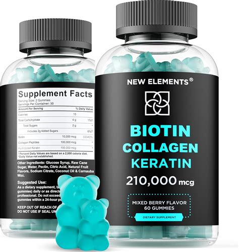 Amazon.com: Biotin Gummies with Keratin & Collagen Peptides - Advanced Supplement for Hair ...