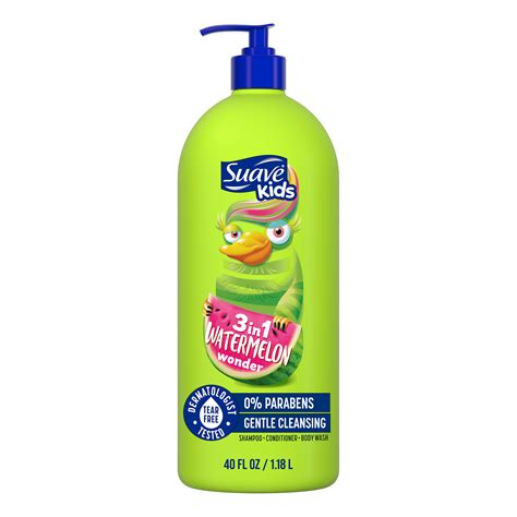 Suave Kids 3-in-1 Shampoo, Conditioner & Body Wash, Watermelon, Tear Free Formula, 40 fl oz ...