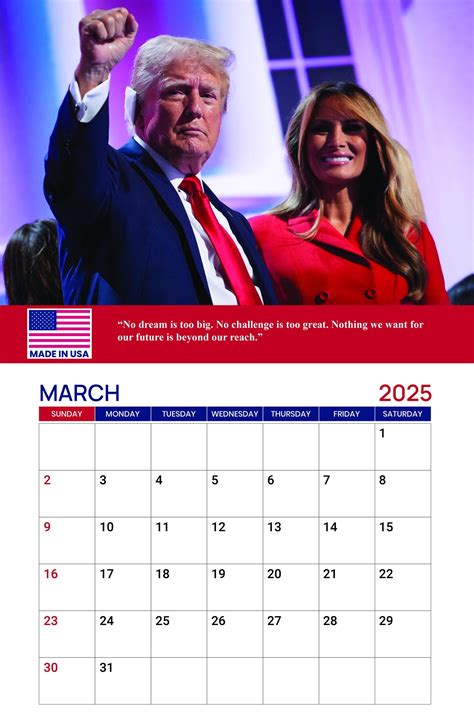Trump Monthly Wall Calendar 2025, Donald Trump Gifts, 45 47 President ...