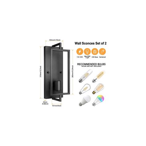 Buy Maylaywood Industrial Wall Sconces Set of 2, Vintage Wall Light ...