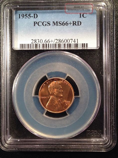 1955 - D Lincoln Wheat One Cent Pcgs Ms66+rd 28600741