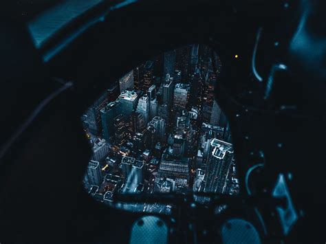 Download wallpaper 1400x1050 aerial view, night city, feet, review, new ...
