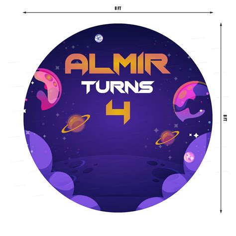 PSI Space Theme Personalized Round Backdrop | Party supplies online ...