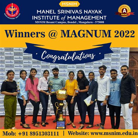 Winners MAGNUM-2022 - Manel Srinivas Nayak Institute of Management