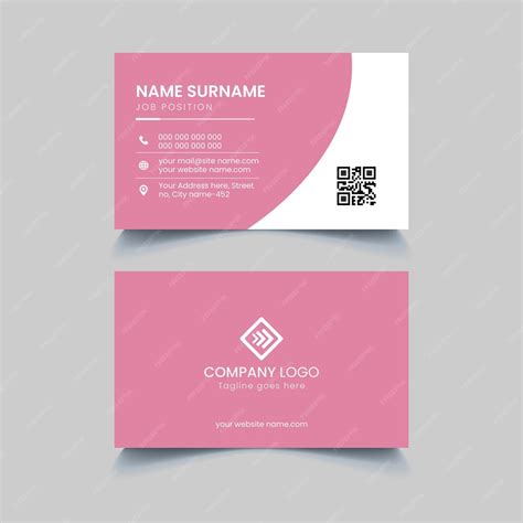 Professionelle, moderne, saubere Visitenkartenvorlage in Rosa | Premium ...