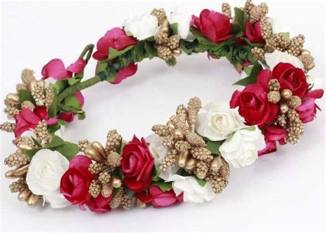 Buy Dibha Artificial Fabric Flower Gajra Hair Accessory for Women's 1 ...