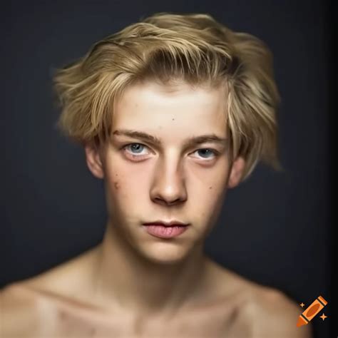 Young man with dirty dark blonde hair