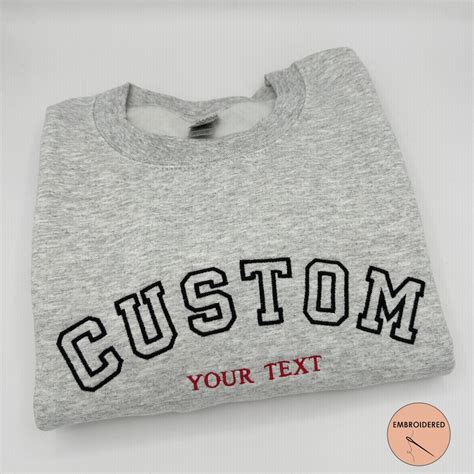 Custom College University Sweatshirt Embroidered College Letter ...