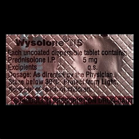 WYSOLONE 5MG DT TABLET 15'S : Uses, Side Effects, Price and Generic ...