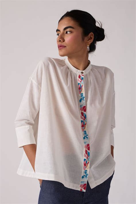 Signature Hand Embroidered Khadi Summer Everyday Top – The Summer House