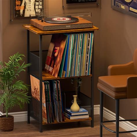 Amazon.com: Honkazita Record Player Stand Up to 200 Albums, Vinyl ...