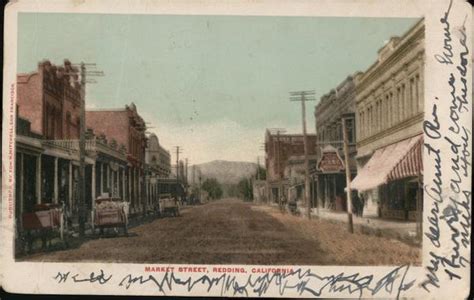 Market Street Redding, CA Postcard