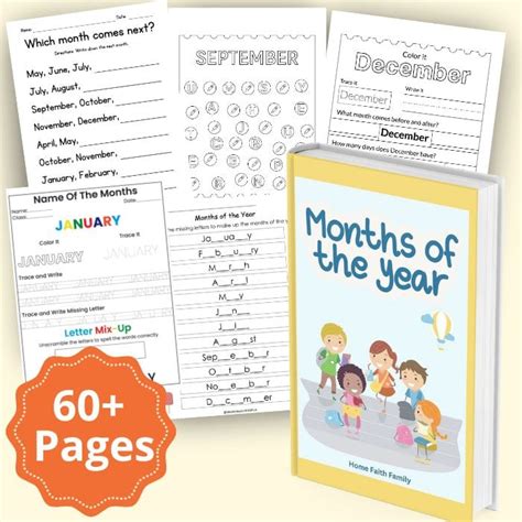 Months Printable Page Preschool