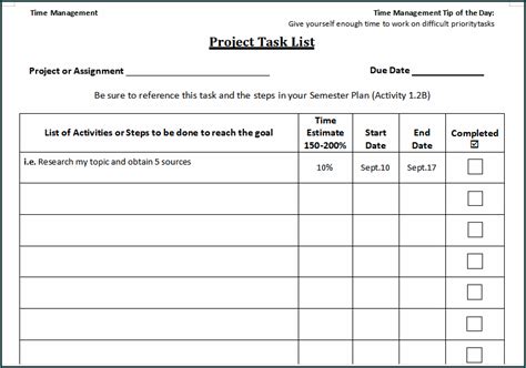Image result for Project Management Task List