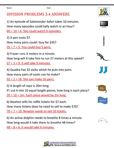 Image result for 3rd Grade Math Division Word Problems