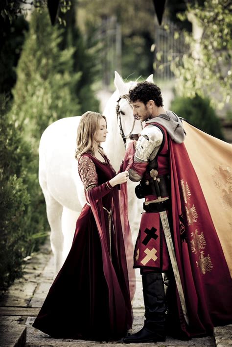 Farewell scene between medieval princess and knight for novel ...