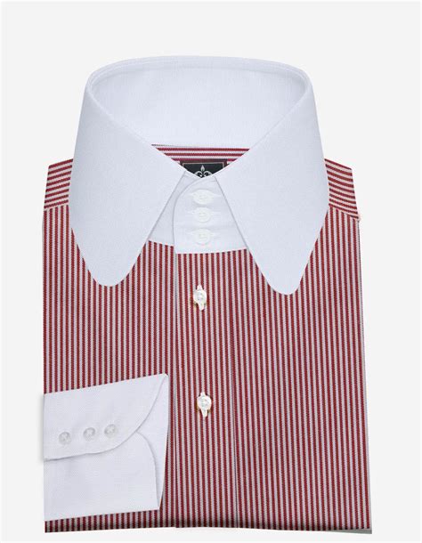High Round Collar Shirt | Long Collar Shirt | 3 Button Collar Shirts ...