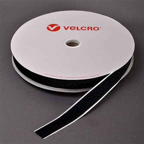 25mm Self Adhesive VELCRO® Brand Black Loop 25m Roll - RT6