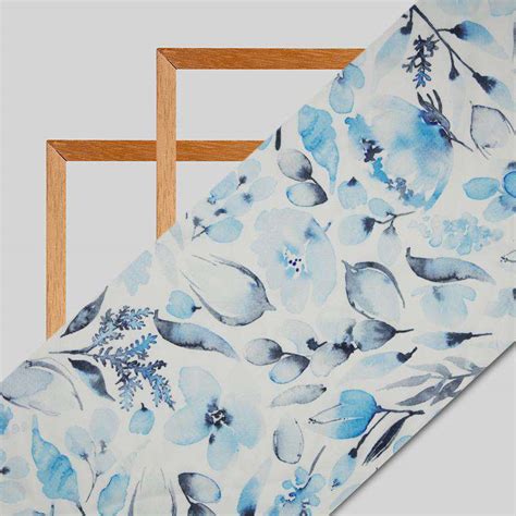 Pastel Blue Floral Digital Print Georgette Satin Fabric – Fabcurate