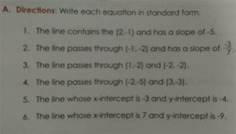 write each equation in standard form nos. 1, 3 and 5 - Brainly.ph