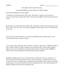 Image result for Probability Two Events