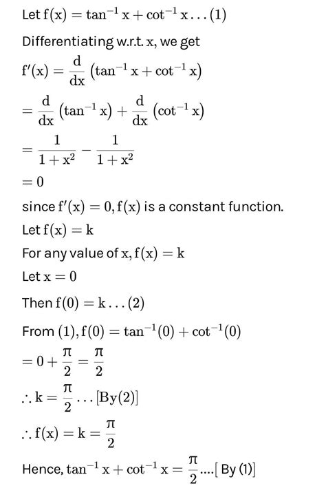 Derivative Of Cot