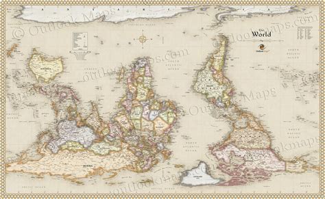 Upside Down Antique World Map - Flipping Geography on Its Head | Map, Antique world map, Antique map