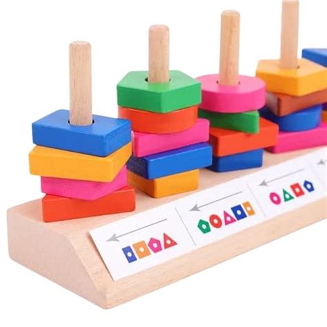 Kidstoysdaze Block Matching Puzzle | Shape and Color Wooden Building ...