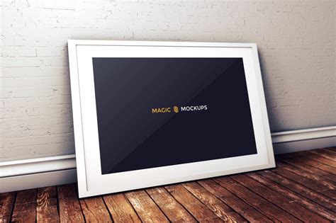 Free Studio Photo White Frame Mockup mockup - Magic Mockups • Free real ...