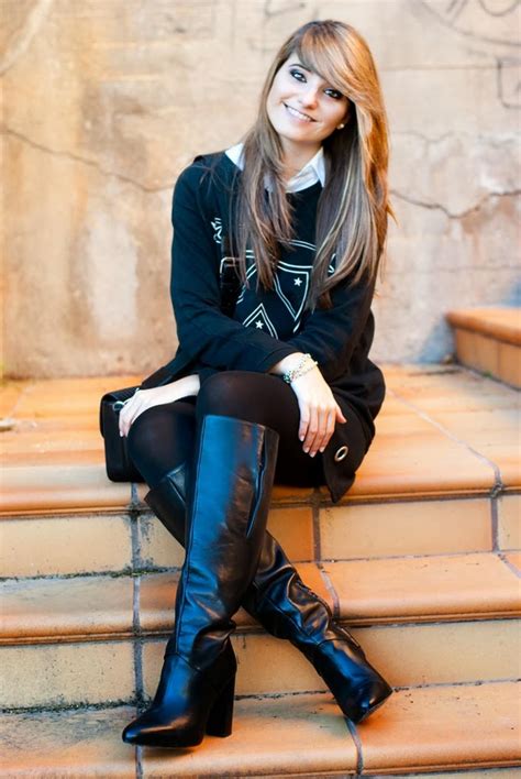 Girl Wearing Black Boots at Stefanie Norton blog