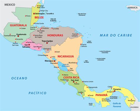 Map Of Central America With Capitals