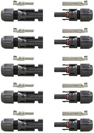 Elmex MC4 Straight Male and Female Connector (Pack of 10) for Solar ...
