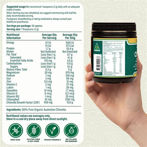 Organic Chlorella Australian Advanced Biodynamic Cracked Cell Wall ...