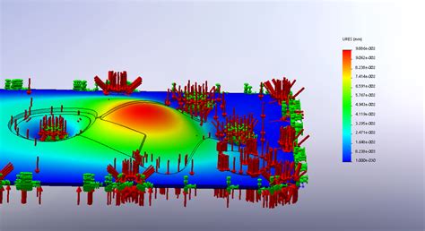 SolidWorks Deflection Analysis 的图像结果