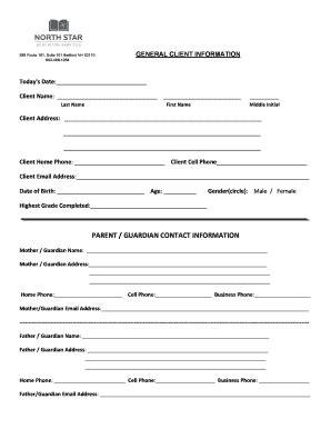Fillable Online Client Information Form(1) Fax Email Print - pdfFiller