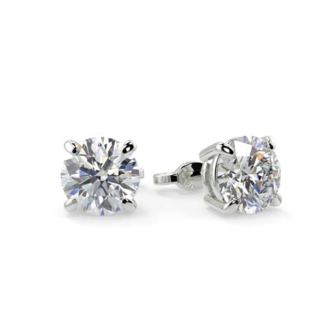 Solitaire Stud Earrings | Solitaire Diamond Earrings in Gold, Platinum