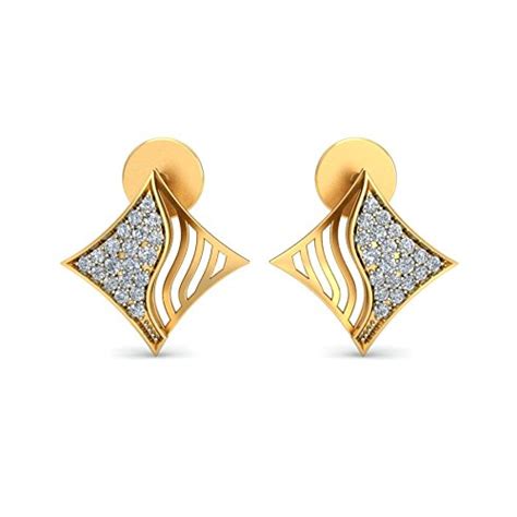 Parshva Jewels' Triangular 18K Yellow Gold Diamond Earring PJ-ER-1174 ...