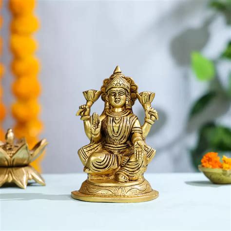 Buy Brass Goddess Lakshmi Statues Online – Ethnic India Handicrafts