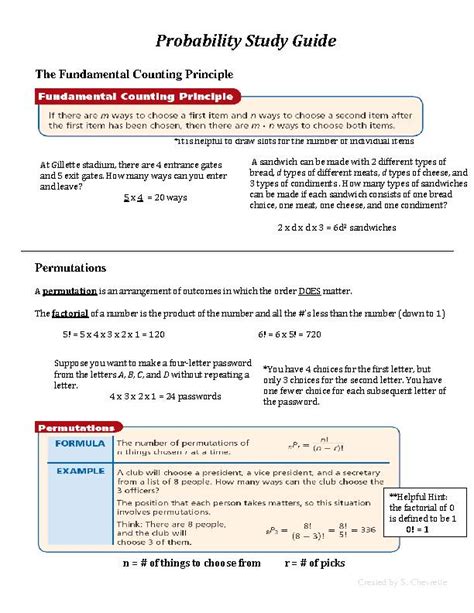 Image result for Probability Study Guide