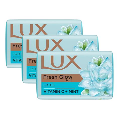 Lux Fresh Glow Plus Lotus Vitamin C + Mint Soap 100g Pack of 3 – KartWalk
