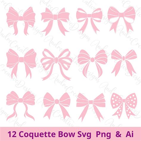 Pink Coquette Bow Bundle Svg | Coquette Ribbon Bow Svg | Coquette ...