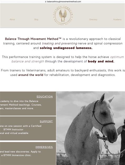 Exploring Dressage Biomechanics : Balance Through Movement Method & the Three Pillars