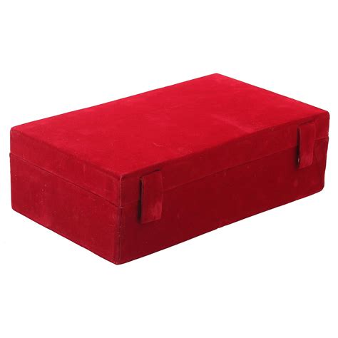 Heart Home Wooden 1 Piece Two Rod Velvet Bangle Storage Box (Maroon ...