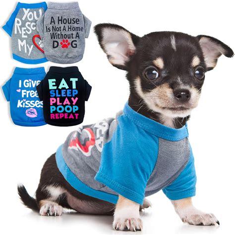Amazon.com : 4 Pieces Chihuahua Clothes Dog Clothes for Small Dogs Boy ...