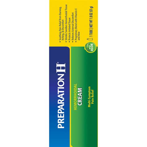 Preparation H Hemorrhoid Cream with Aloe for Multi-Symptom Relief - 1.8 ...