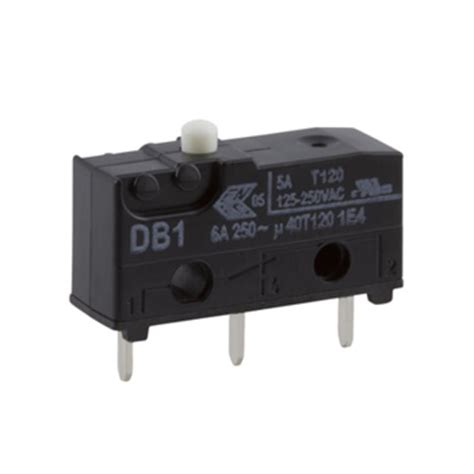 DB1C-C1AA ZF | ZF Button Micro Switch, Through Hole Terminal, 6 A @ 250 ...